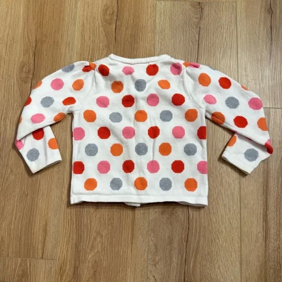 Janie and Jack Polka Dot Cardigan Cotton Sweater Girls Size 2T - Picture 4 of 4